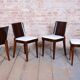 Art Deco Dining Set in Macassar and Leather by Oldřich Liška, Czech, 1920s, Set of 5