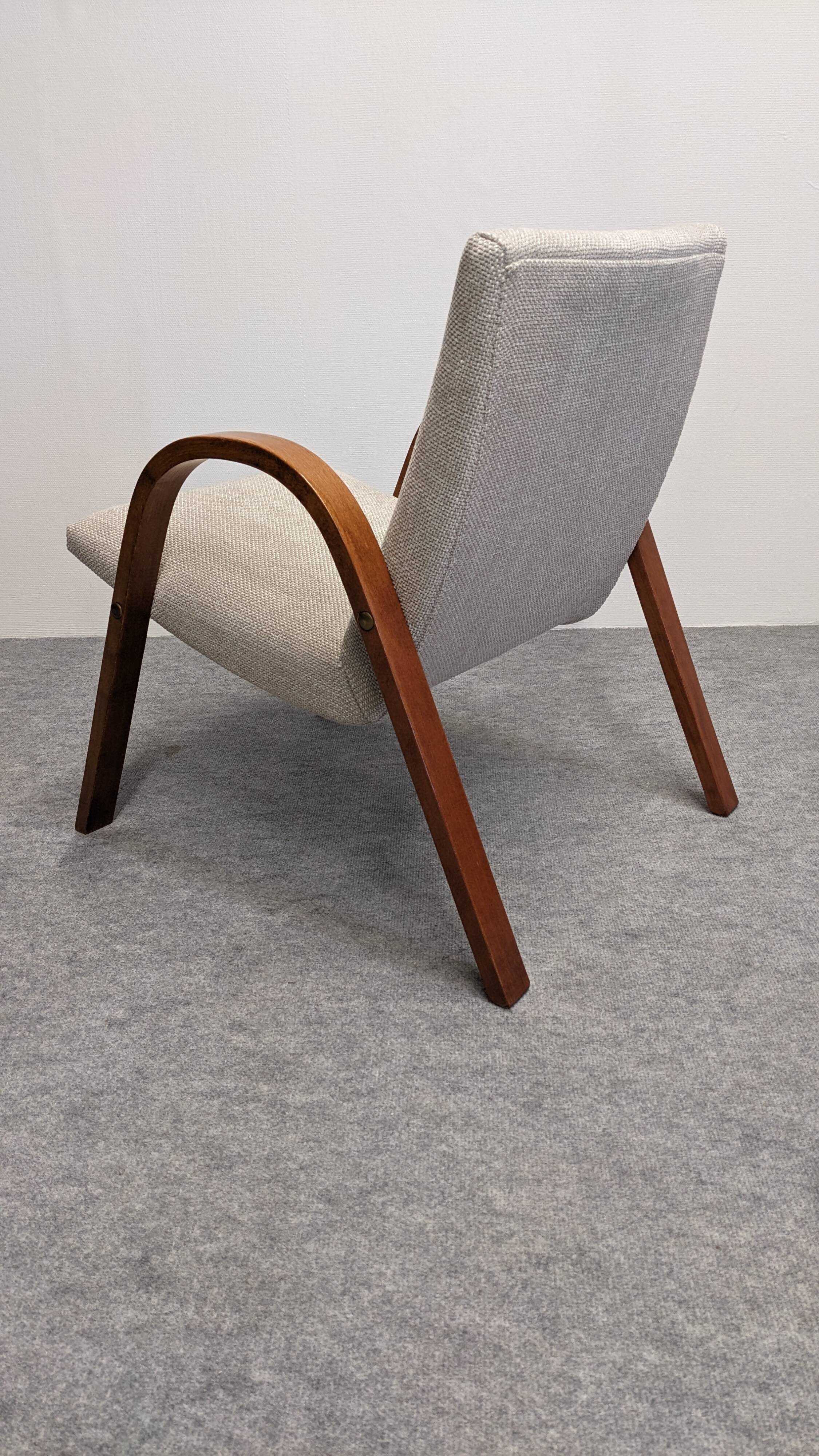 Pair of Bow Wood armchairs by Steiner from the 50s/60s