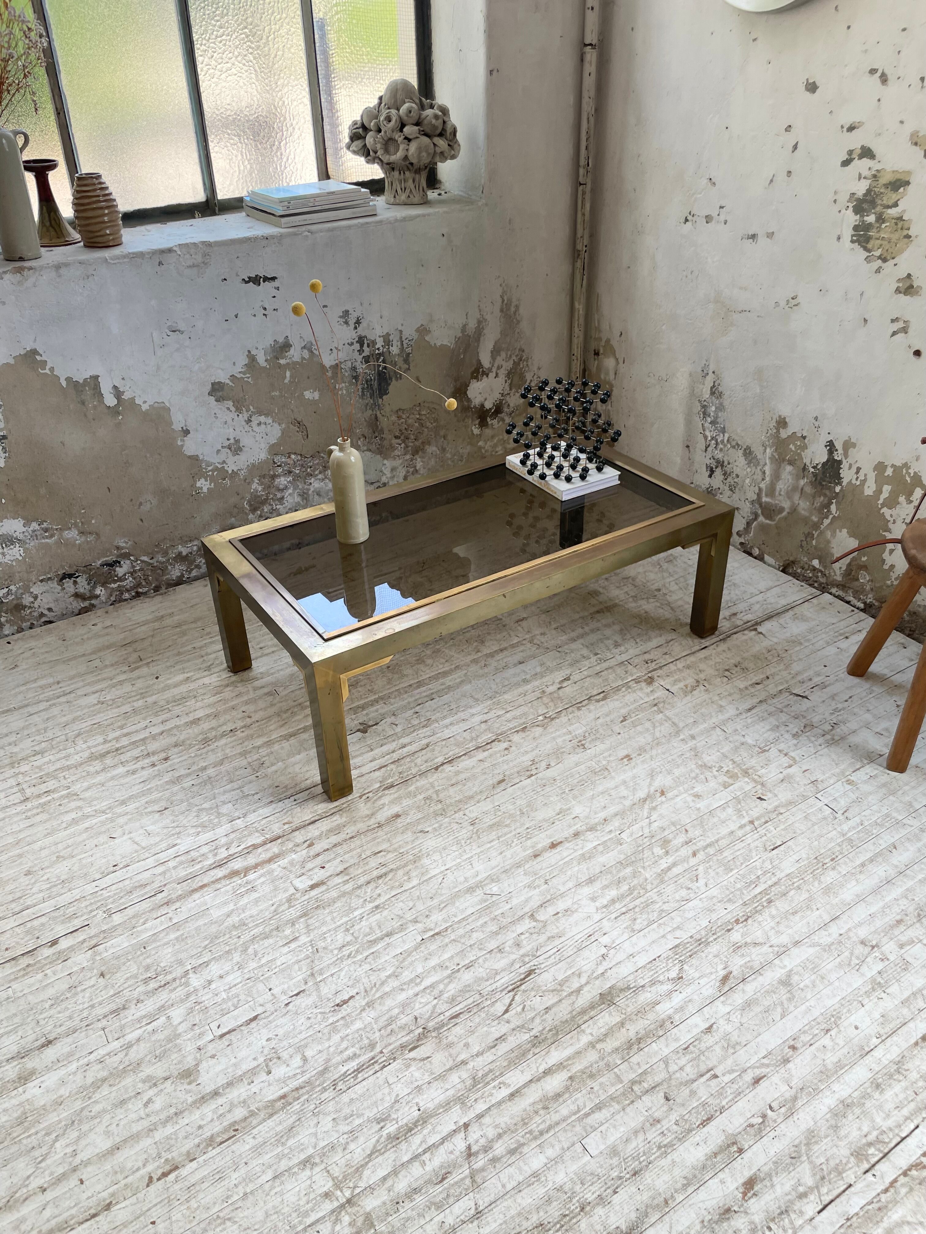 60s brass coffee table