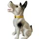 DESVRES earthenware dog with sulphide eyes, 1950