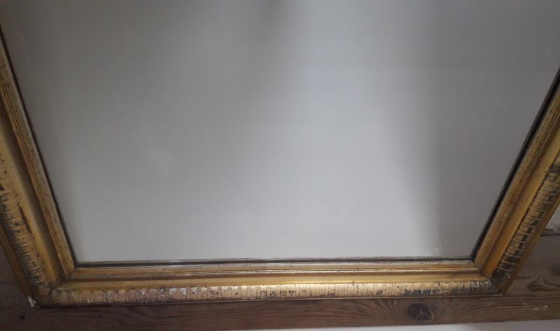 Golden Louis Philippe mirror H122xW84cm with gilded motifs.