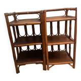 Pair of rattan bedside tables