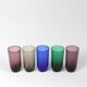 Set of 5 vintage coloured glasses - glassware from Boussu