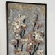 Swedish Stone work on Panel “Äppelblom” By Olga Aue‑Birkfeldt, Framed 52×32cm