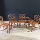 Mid-Century Chippendale Bamboo Dining Table, Italy, 1960s