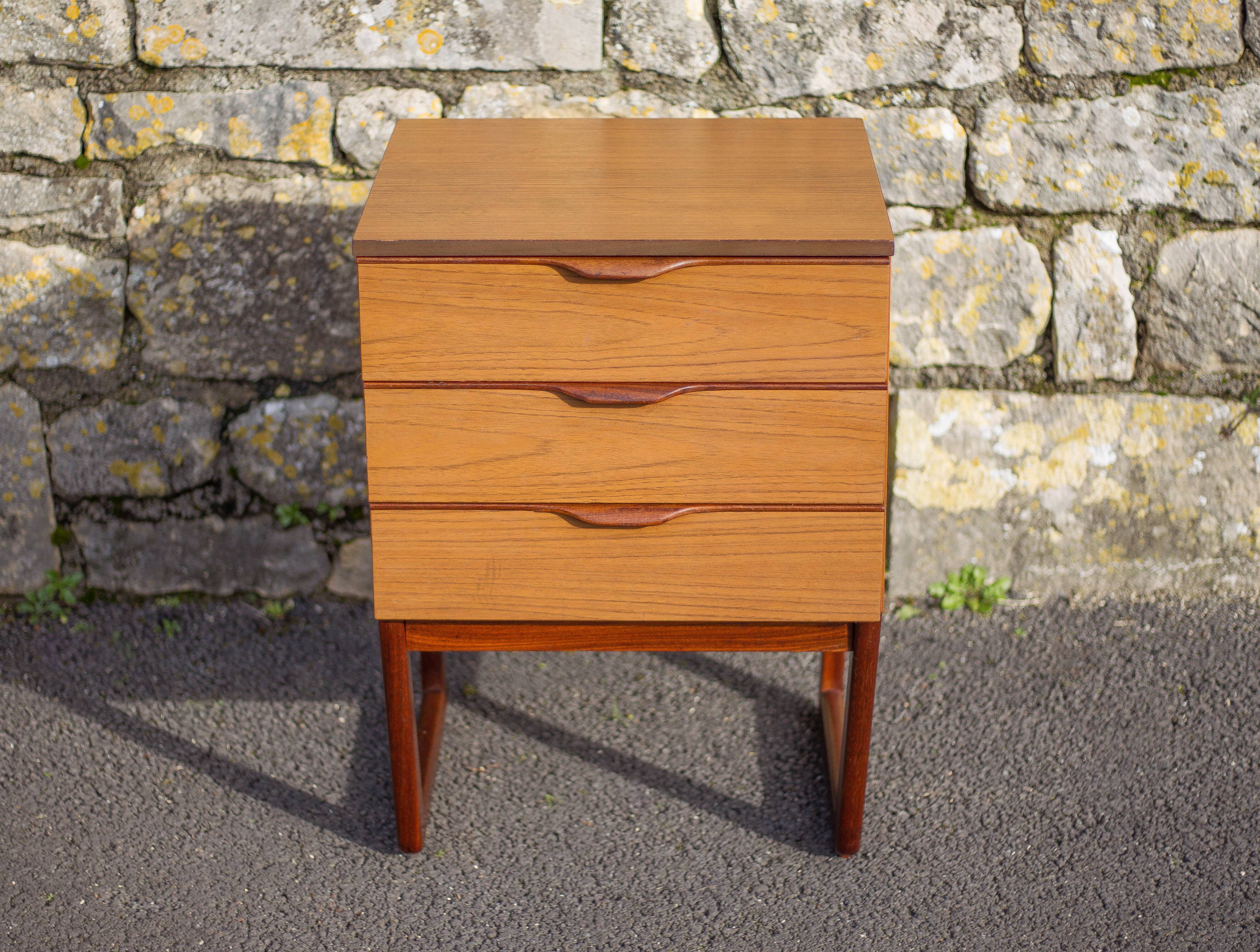 EUROPA vintage drawer unit, bedside table, end table, small chest of drawers