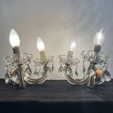 Pair of wall lights with pendants