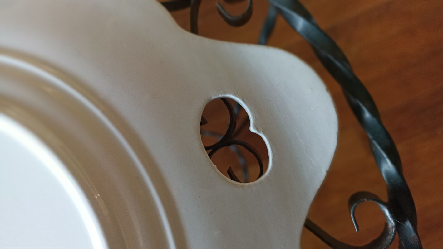 Cake dish by Longwy Vieux Rouen in the early 19th century