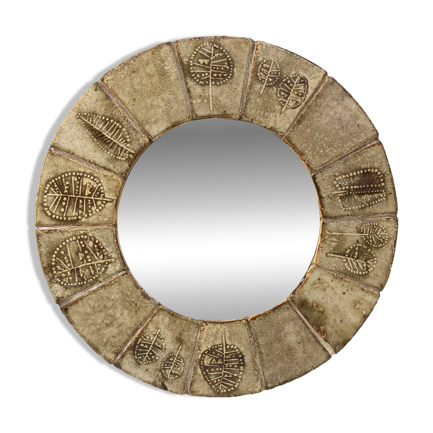Ceramic mirror by Raymonde Leduc from the 1960s.