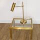 Table basse ou d'appoint en laiton et verre 1970
