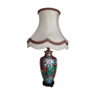 Large cloisonné lamp 77 a 100 cm of H , TBE