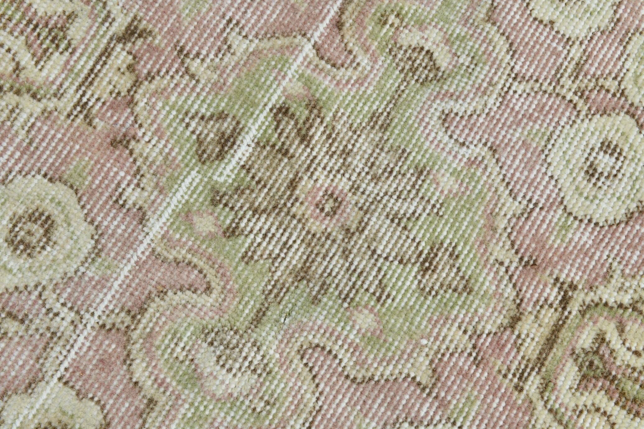 5x9 Light Red Green Vintage Area Rug, 160x274Cm SK 21509