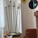 Vintage floor lamp with wooden shelf 50'