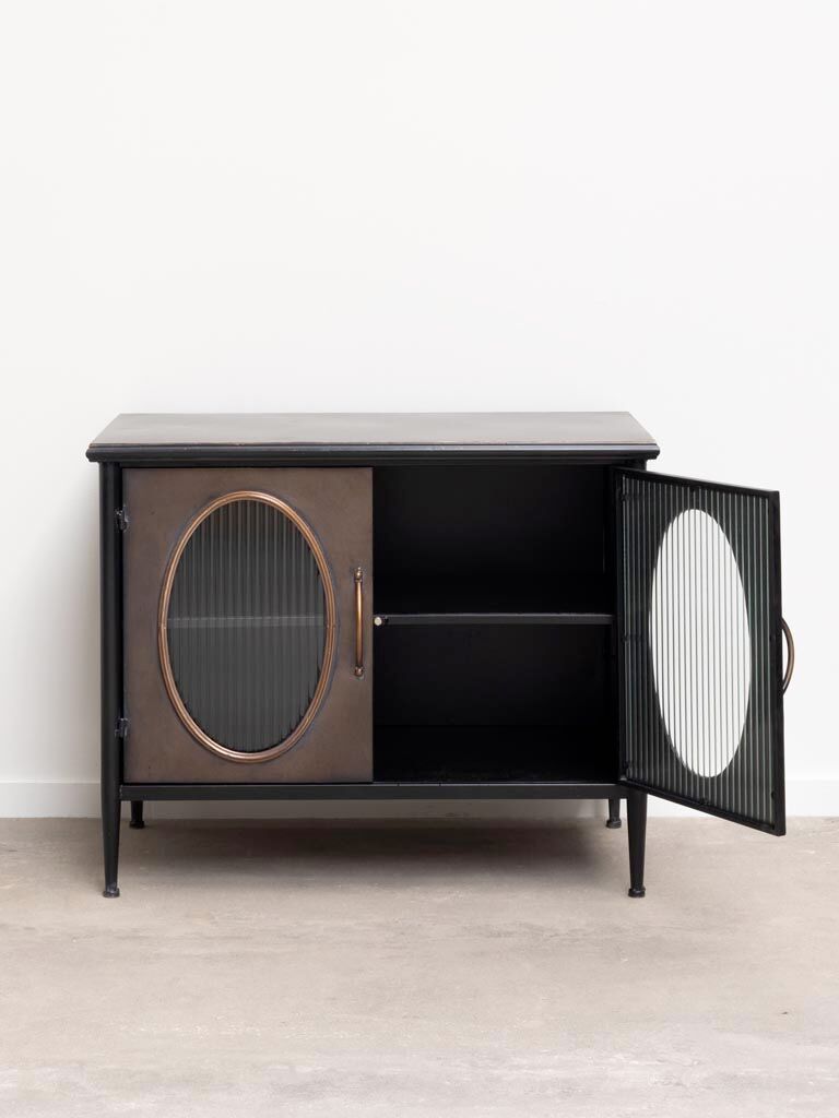 Metal sideboard two glass doors