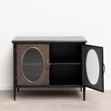 Metal sideboard two glass doors