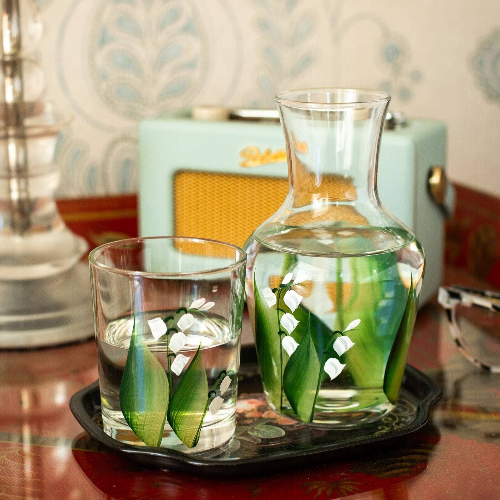 Lily of the Valley Carafe and Tumbler