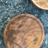 Set of 6 olive wood coasters