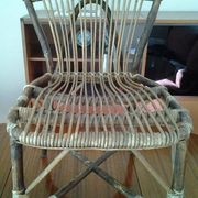 Chair in bamboo and rattan Audoux Minnet Golf Juan of the 1950s