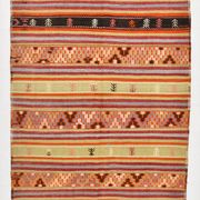 6x12 Soft Orange & Red Turkish Kilim Rug, 180x340Cm