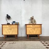 Pair of bedside table vintage compass legs