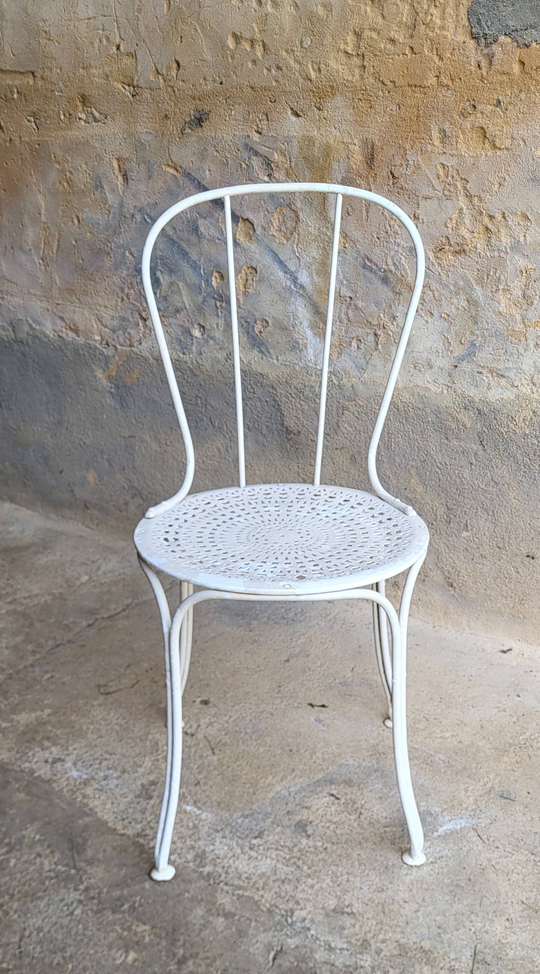 Pair of iron garden chairs