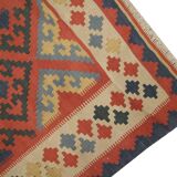 Multicolour Geometric Tribal Handwoven Stair & Hallway Runner Rug 308x87cm