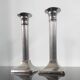 Pair of vintage silver column candlesticks