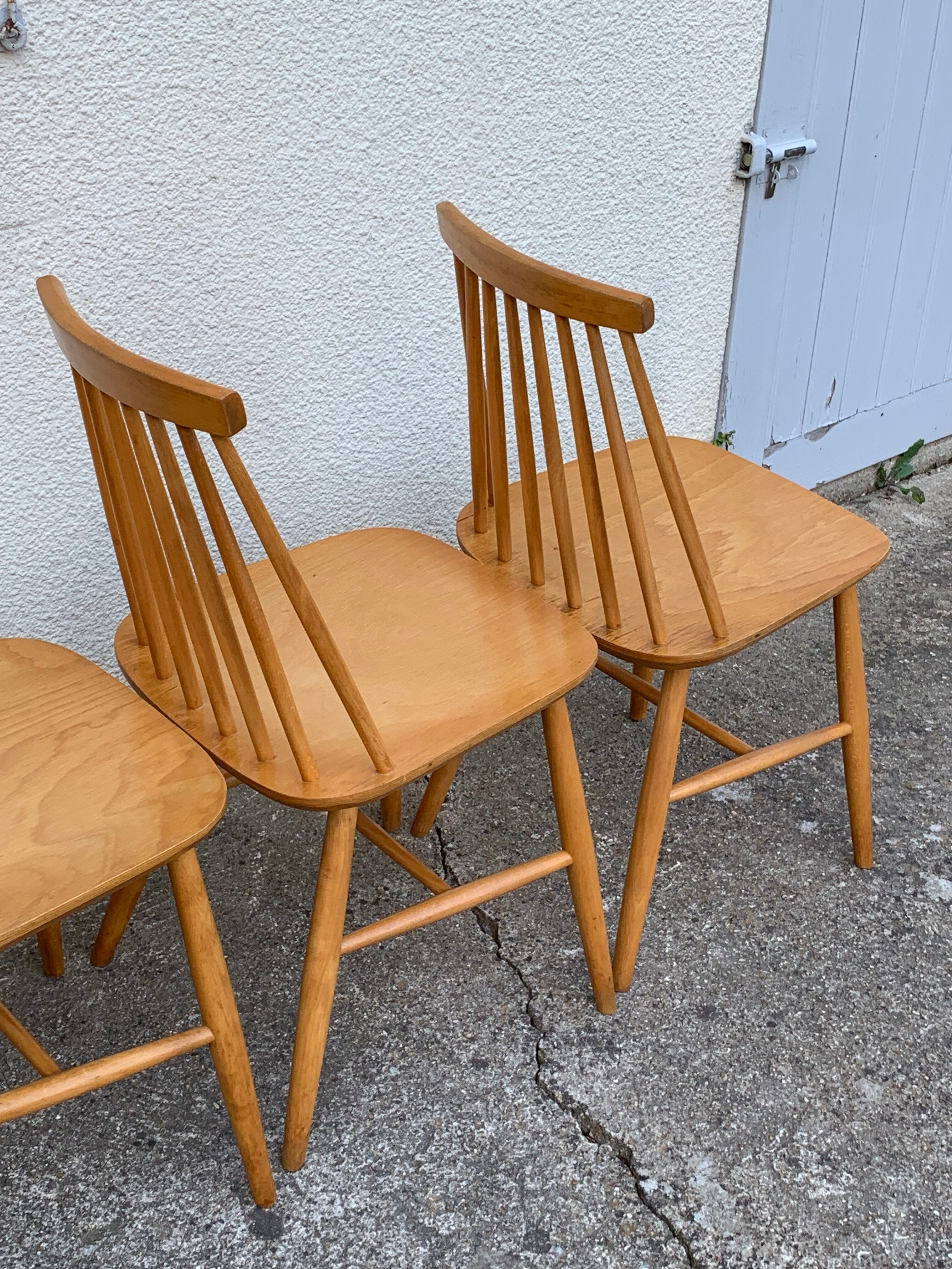 Chaises scandinaves Pinnstol ZPM Radomsko 1950