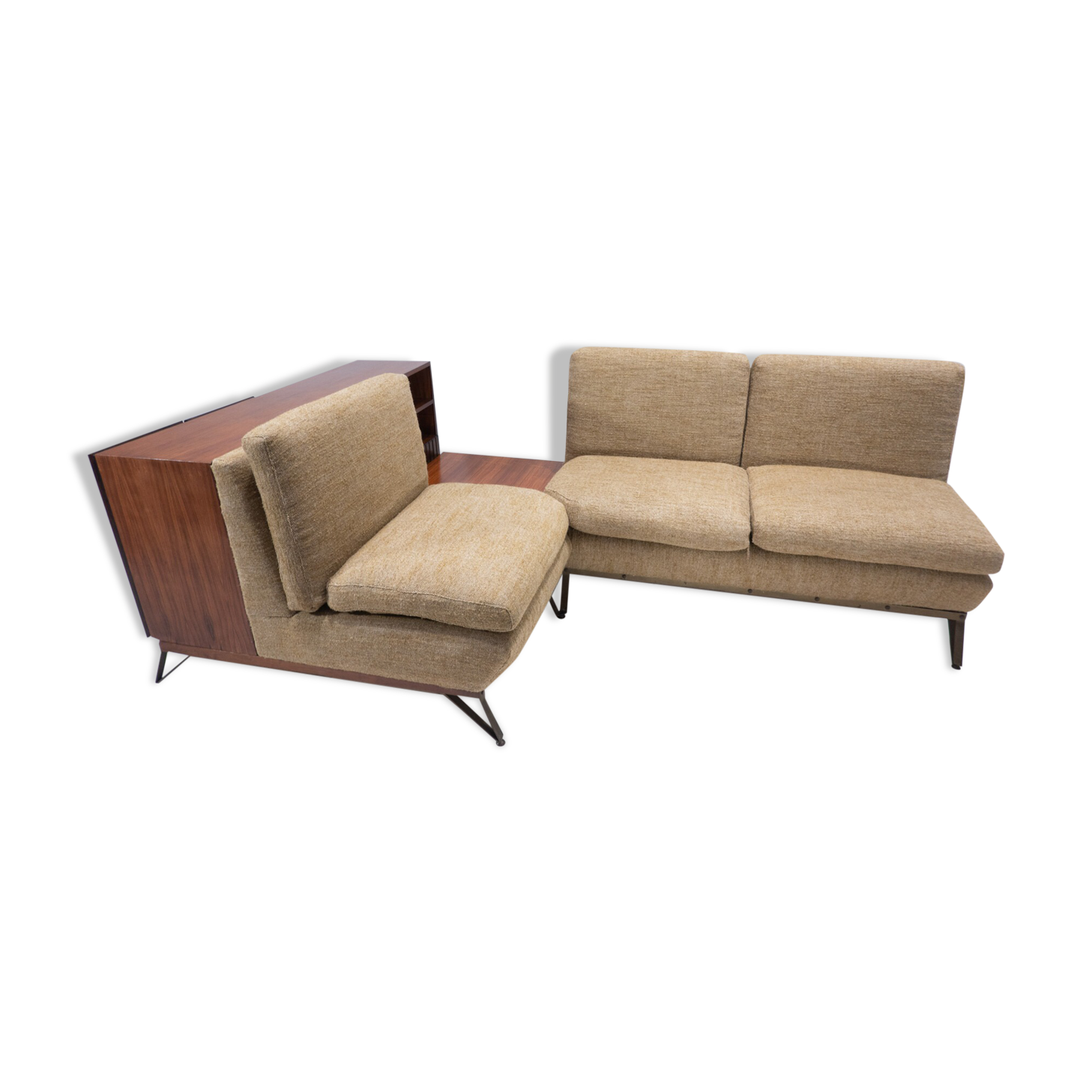 Mid-Century Modern Italian Sofa with Built-in Sideboard, Italy, 1960s