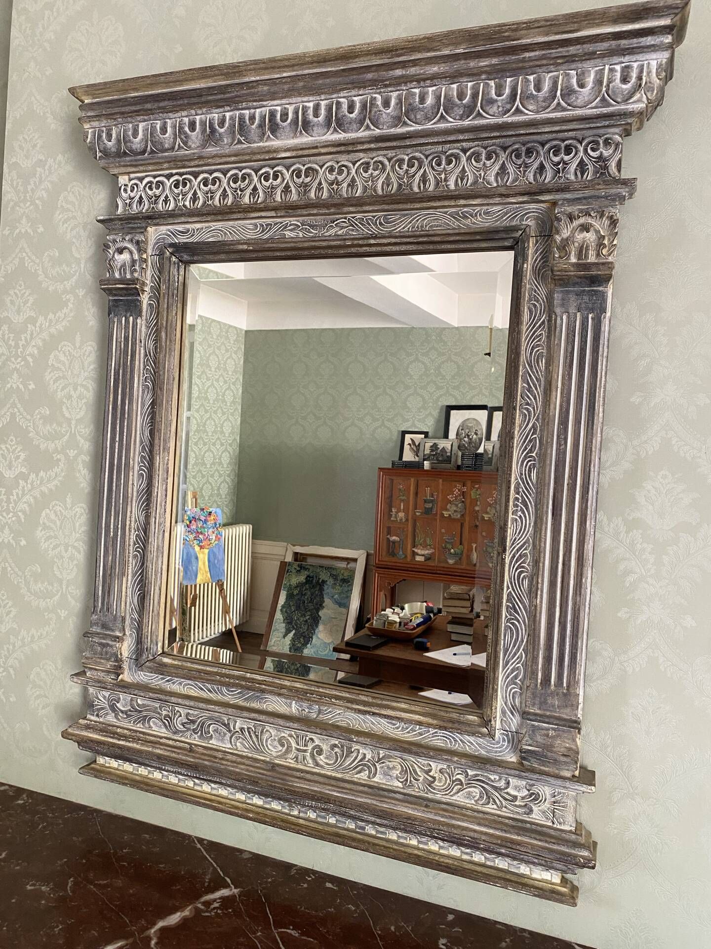 Hand Carved Teak Mirror