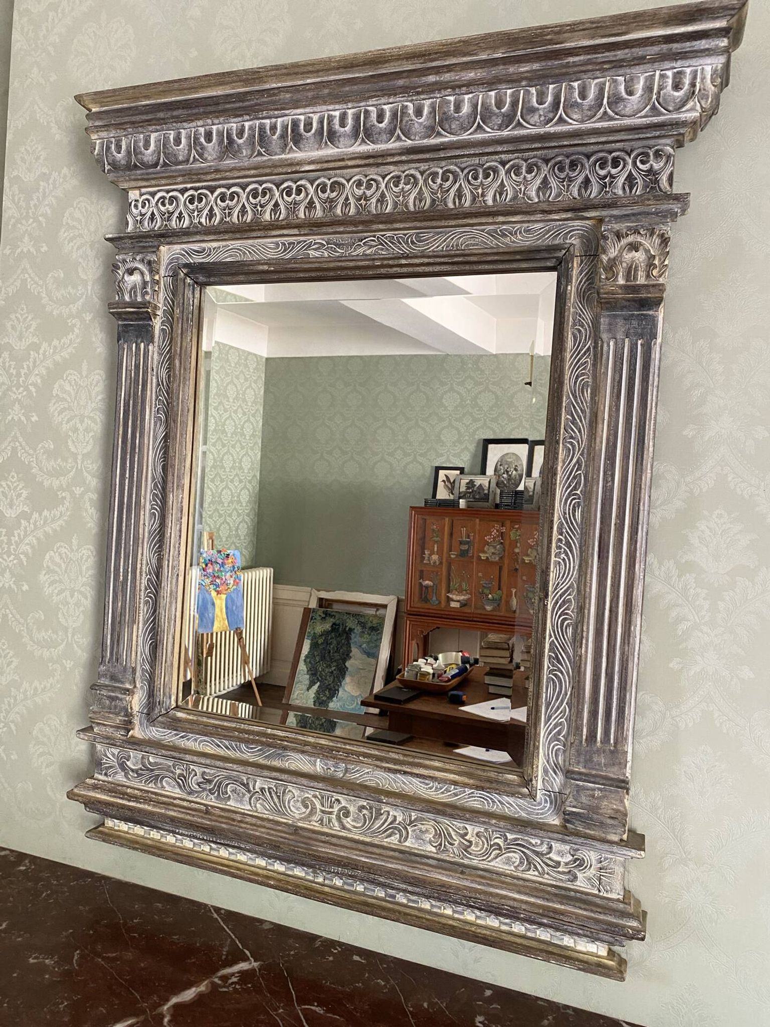 Hand Carved Teak Mirror