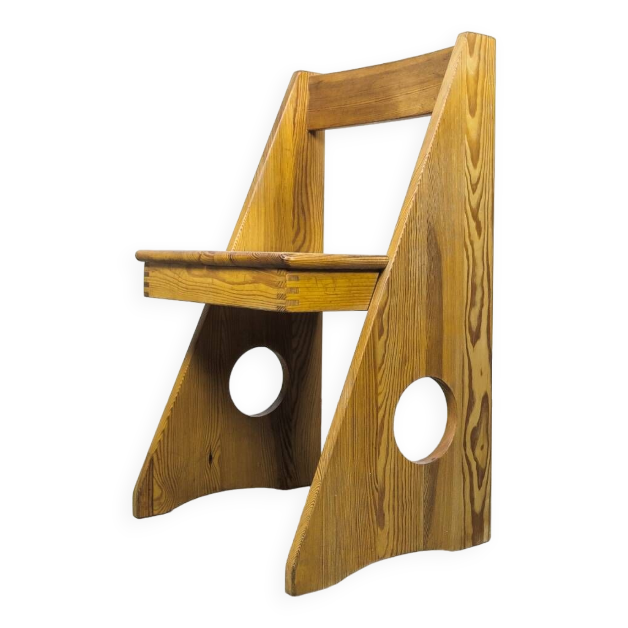 Solid pine sculptural chair by Gilbert Marklund for Furusnickarn