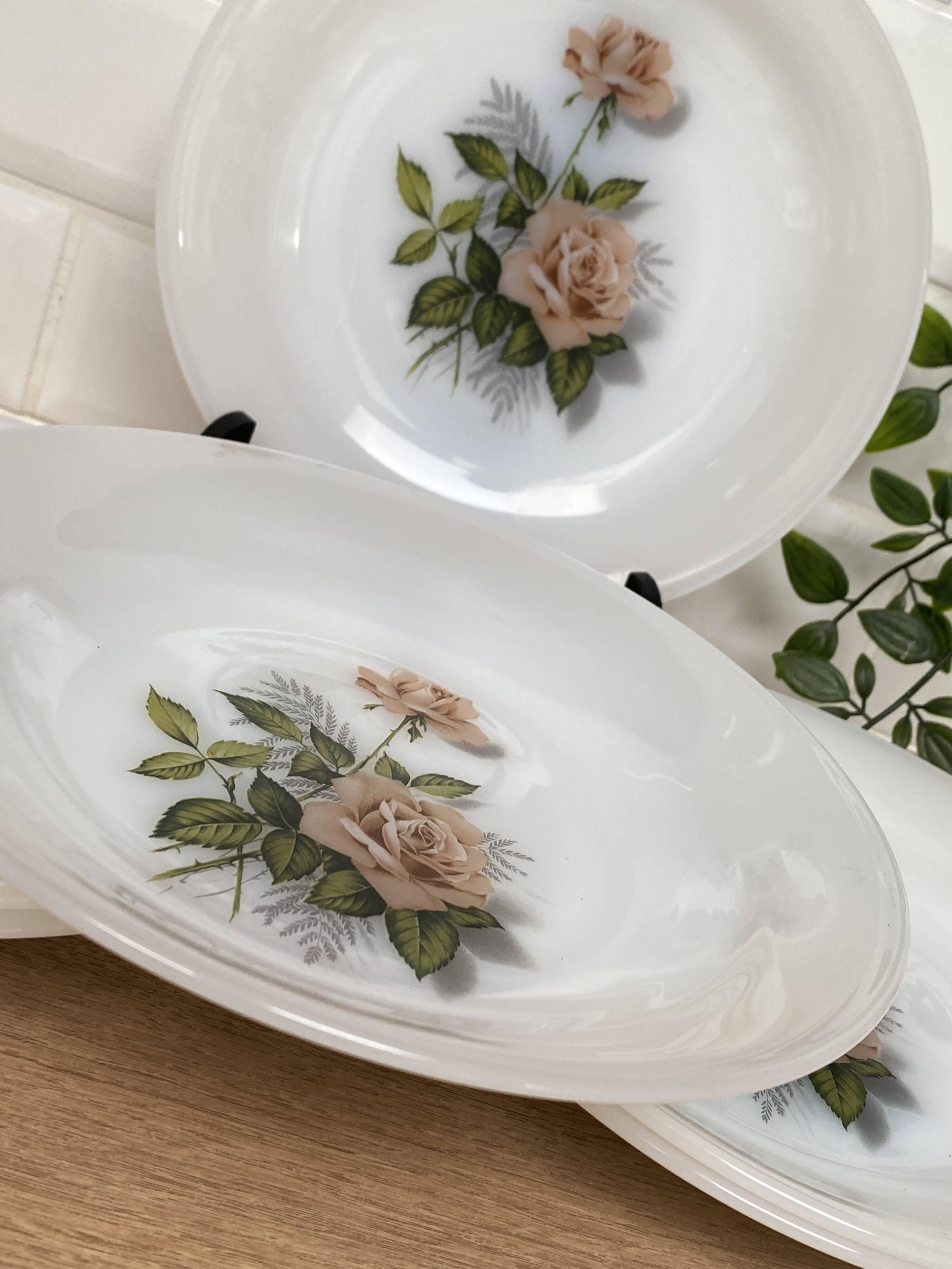 Set de 6 assiettes creuses Arcopal Rose de France