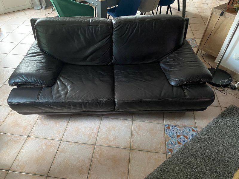 Chocolate leather sofa