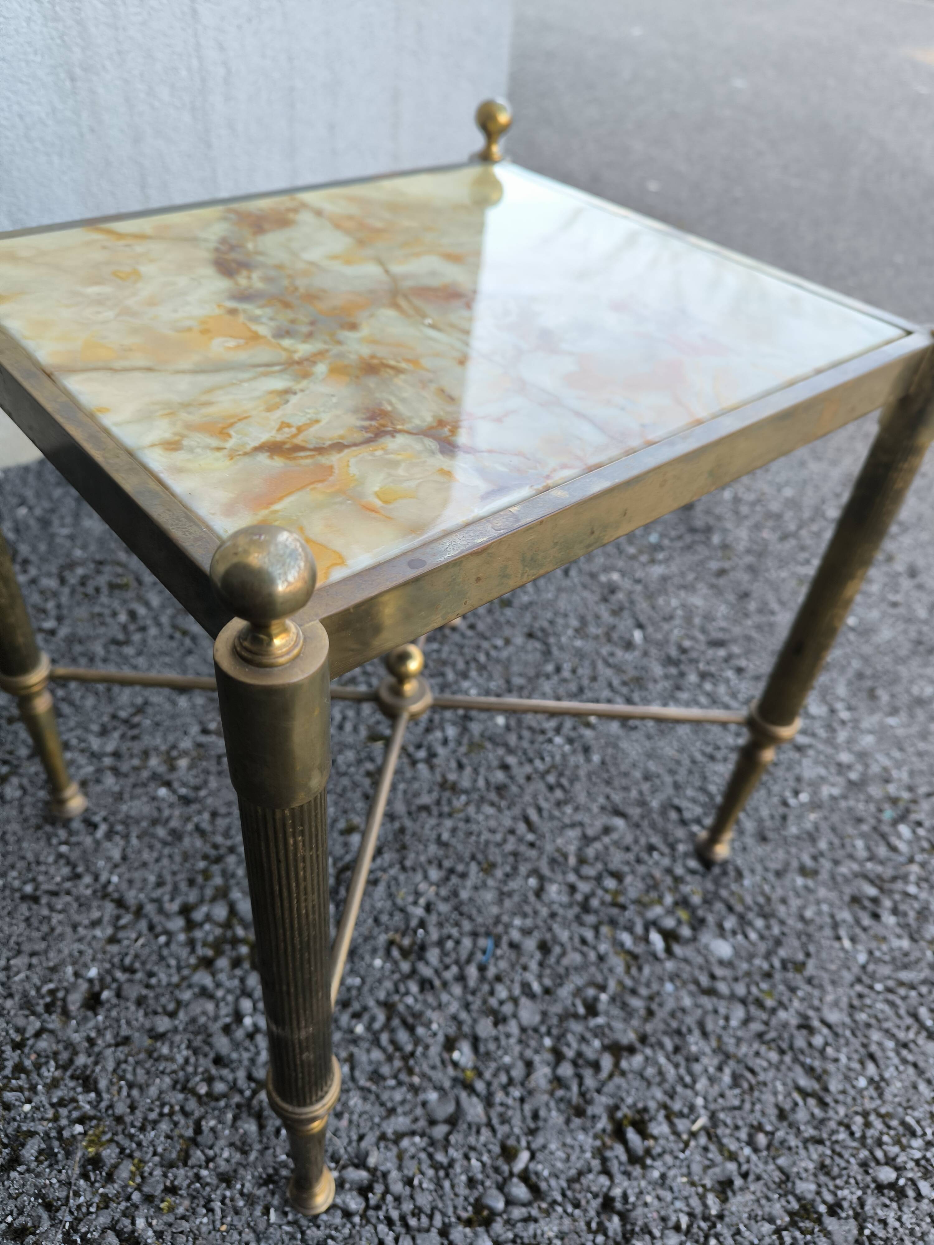 Brass onyx coffee table
