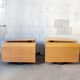Bedroom in winked maple and fabric by Giovanni Offredi for Saporiti Italia 1970s