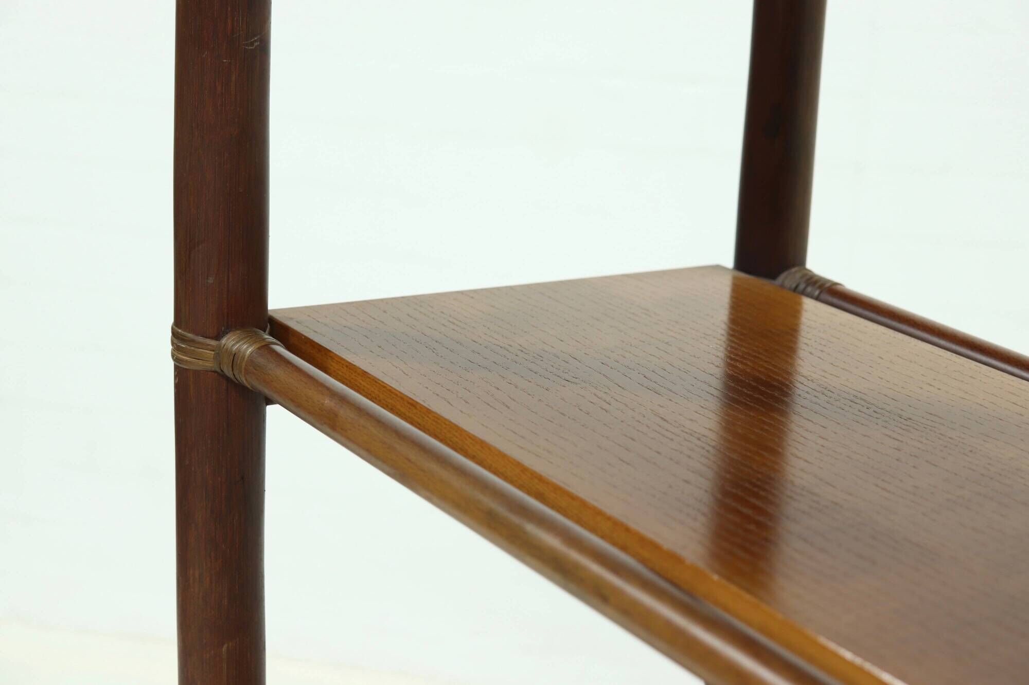 Mid-Century Bamboo and Teak Bookcase Room Divider 1970s