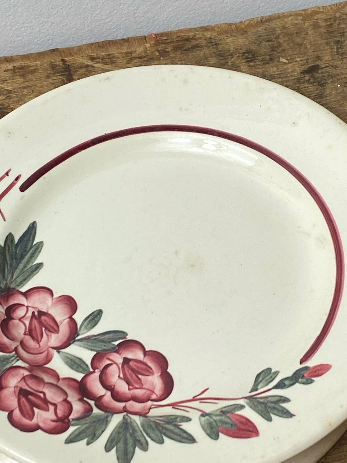 Two Digoin Sarreguemines dessert plates