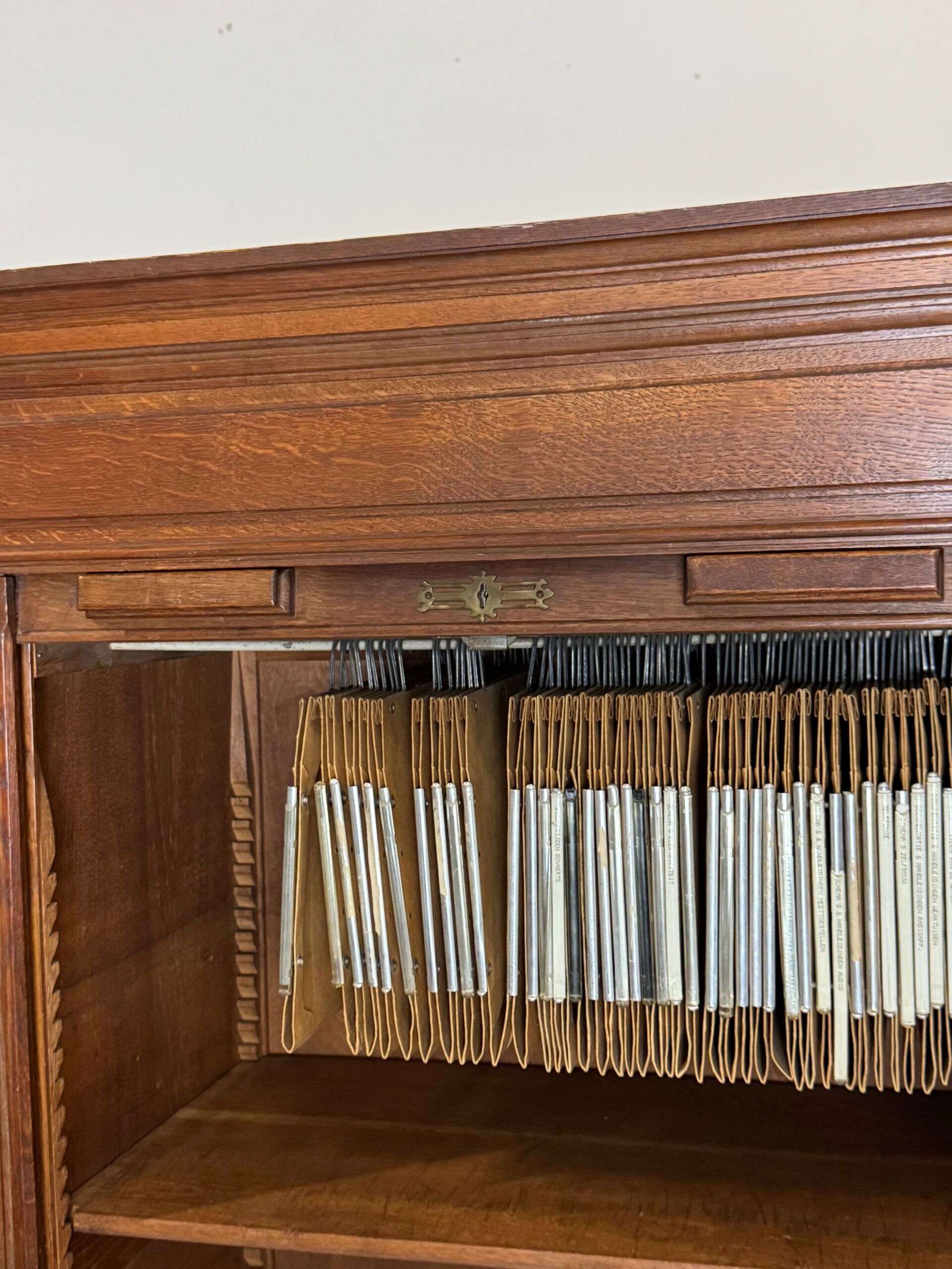2 x oak filing cabinets ca. 1900