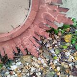 Vintage antique golden wooden sun mirror