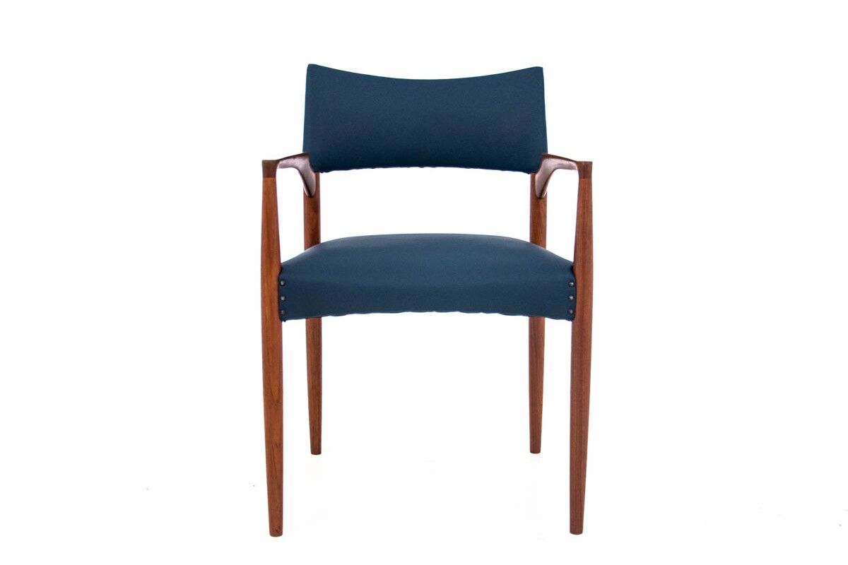 Fauteuil bleu, design danois, années 1960.