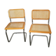 Pair of chairs, canning and chrome tubular metal