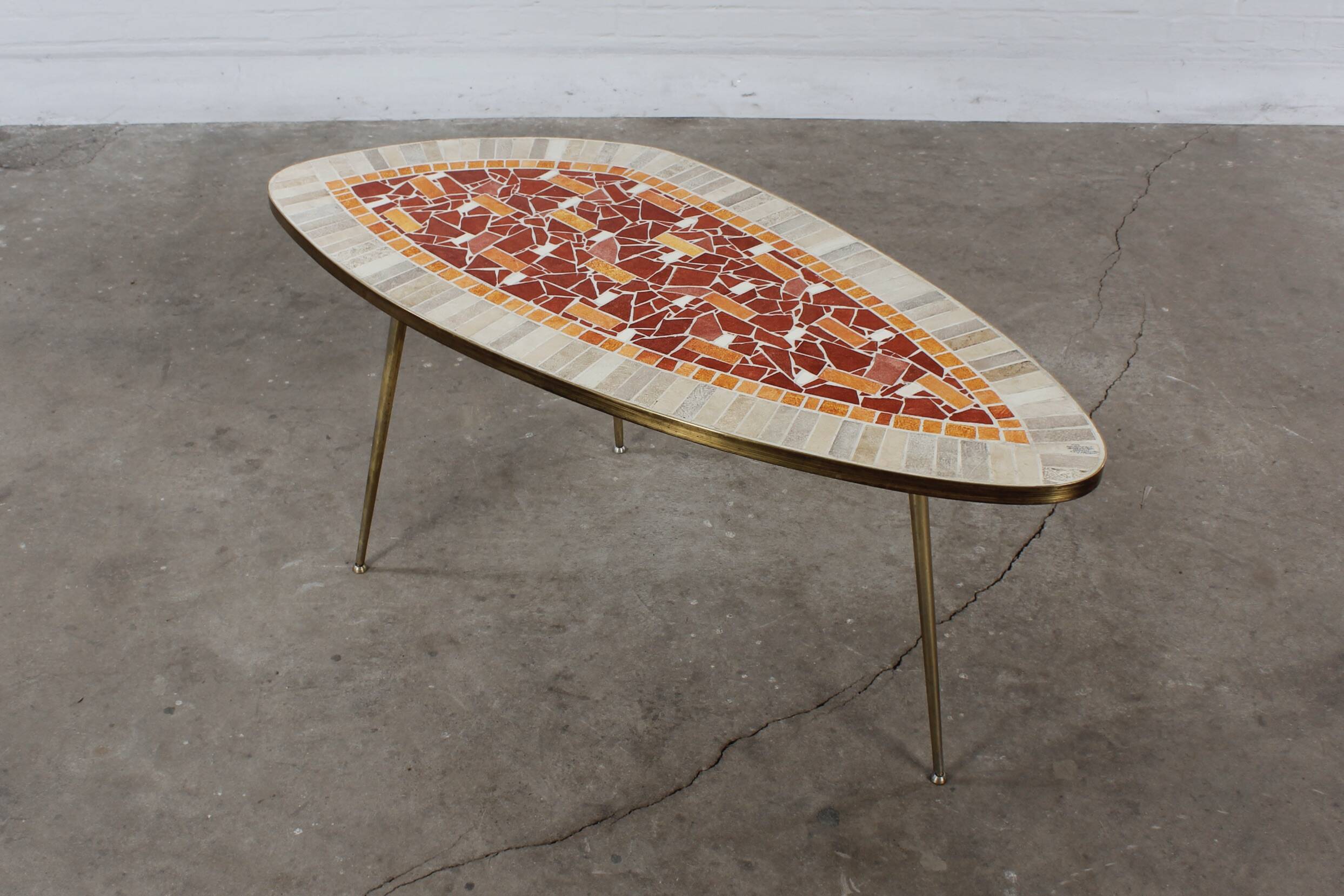 Artist mosaic table K. Theessen coffee table vintage