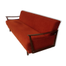 Vintage orange convertible sofa