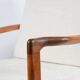 Fauteuil scandinave original Baczyk, années 1960, rénovation, beige, bois de teck