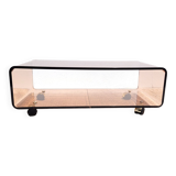 Vintage plexiglass coffee table with wheels 1970
