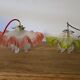 "Oriental Tulips" light suspension - blown glass in pink-orange