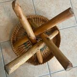 Rattan plant stand stool