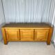 Large French sideboard in solid elm, 1970, attributed to Atelier Chauvin.