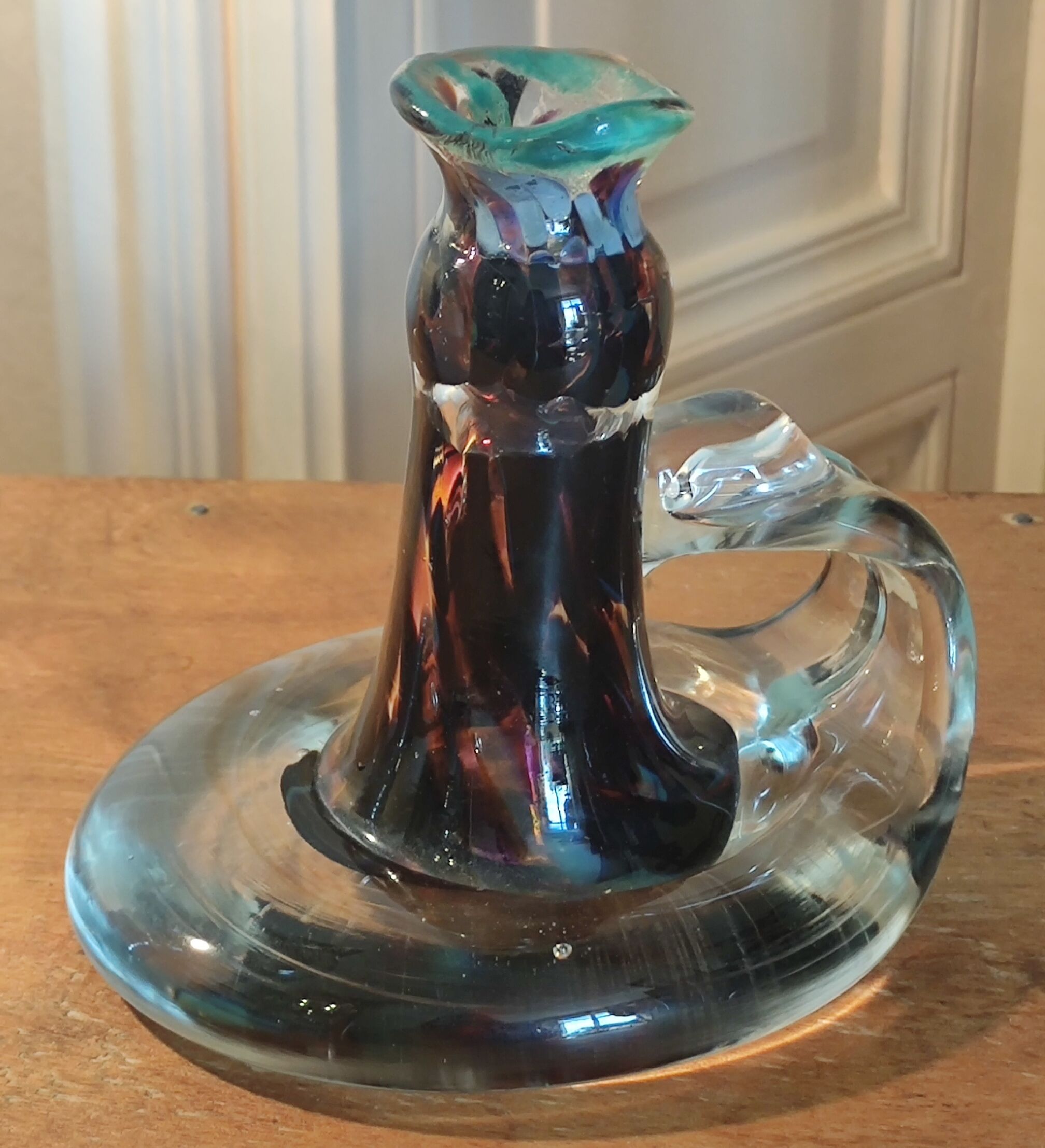 Vintage candle holder, glass paste